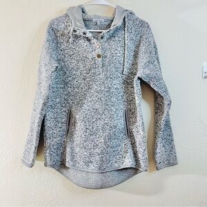 White Birch Womens Gray Pockets Long Sleeve Pullover Hoodie Size Small
